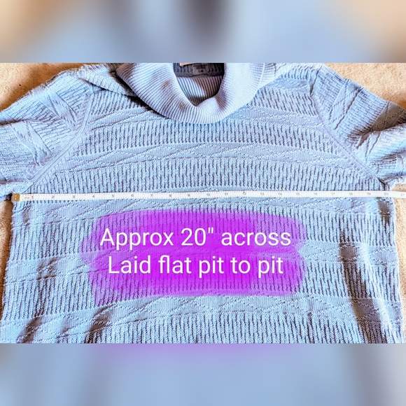 ALIA size Large EUC vintage baby blue colour, knitted style turtleneck pullover - Picture 5 of 10